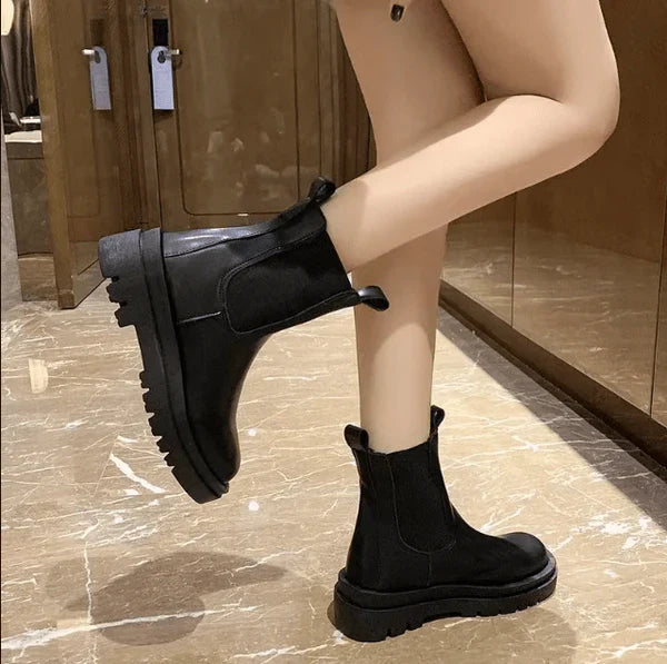 Levoire | Noir Slip sur Bottines à Cheville Stylé