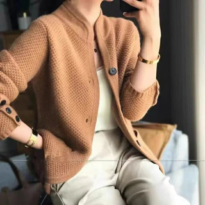 Levoire | Élégante Cardigan Pour Femmes Manches Longues Braun Taille unique
