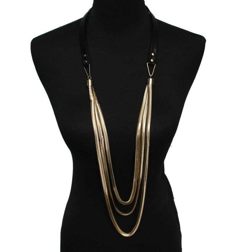 Levoire | Collier Serpent En Cuir Multicouche Ou