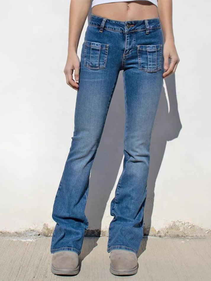 Levoire | Jean Slim Élastique À Poches Multiples En Strass Bleu
