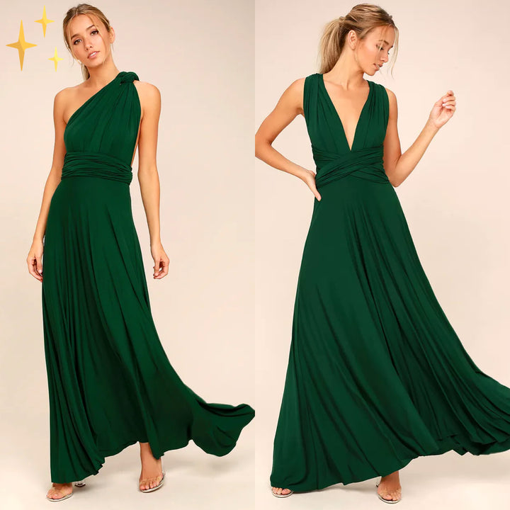 Levoire | Robe Portefeuille Elegante En Lin Respirant Vert