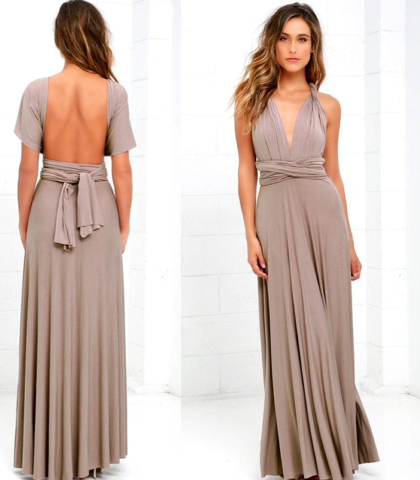 Levoire | Élégant, Robe De Soirée Multiwrap Dos Nu Pour Le Soir Braun