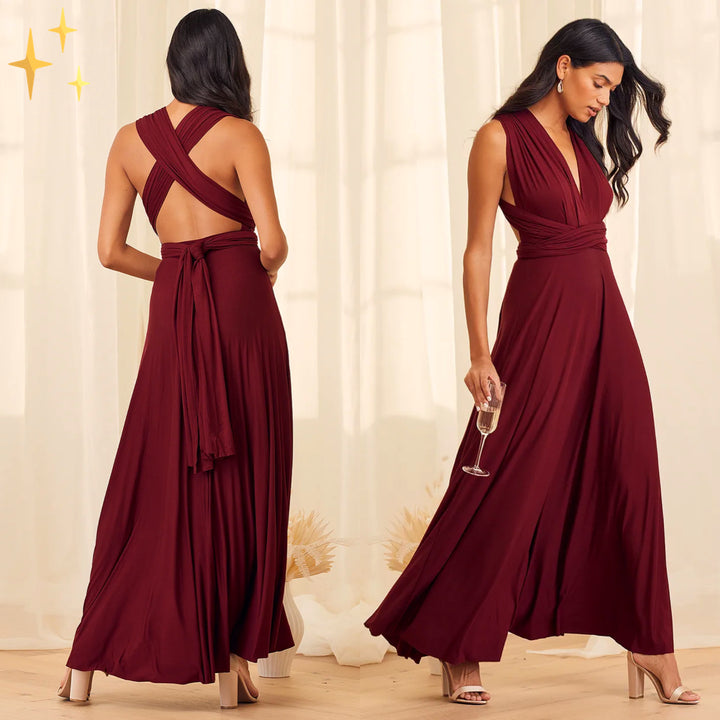 Levoire | Robe Portefeuille Elegante En Lin Respirant Vin rouge