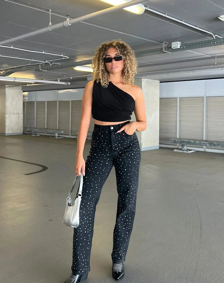 Levoire | Denim Kimalleset Housut Glittersillä