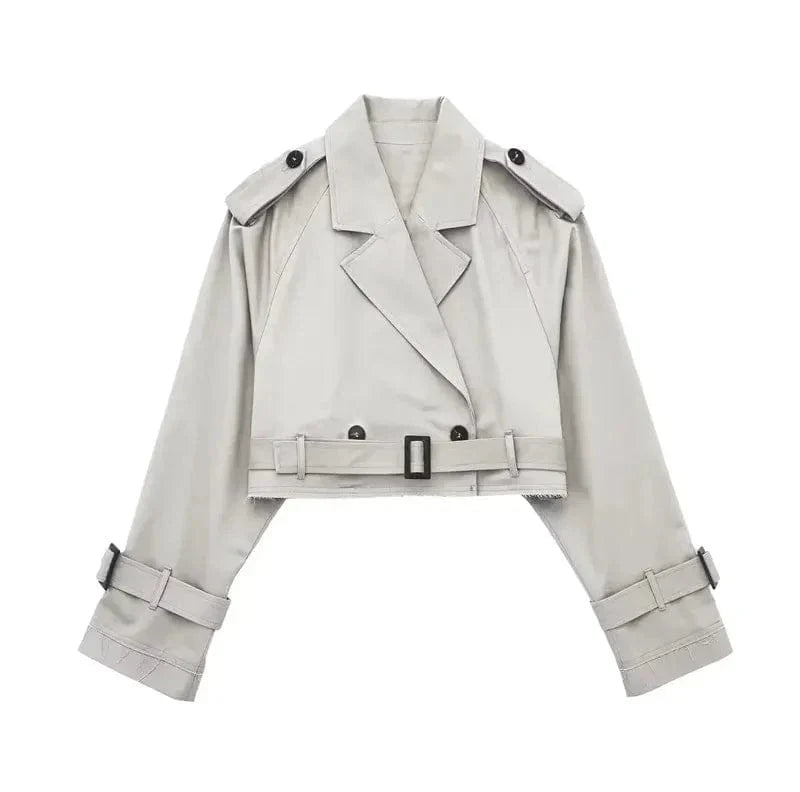 Levoire | Veste Cropped Printemps/Été Gris clair
