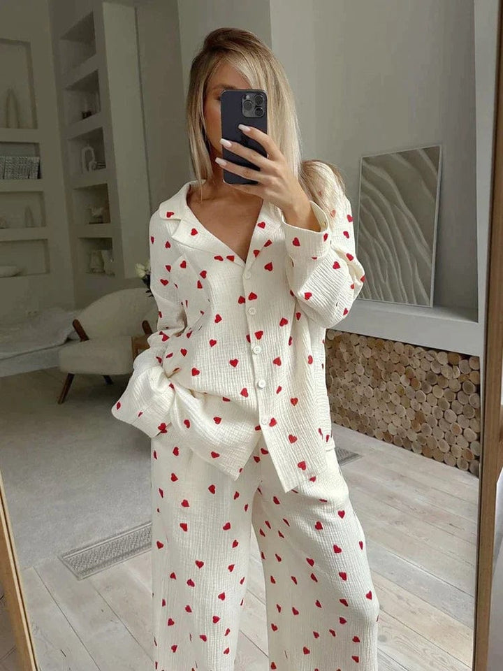 Levoire | Ensemble De Pyjama Esthétique Cœur