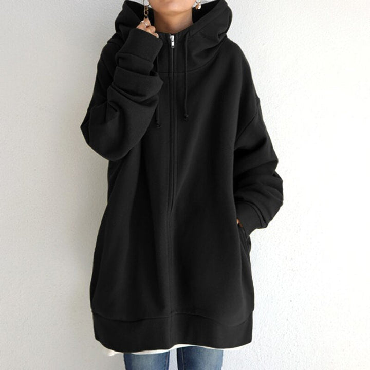 Levoire | Long zip-up hoodie with pockets Noir