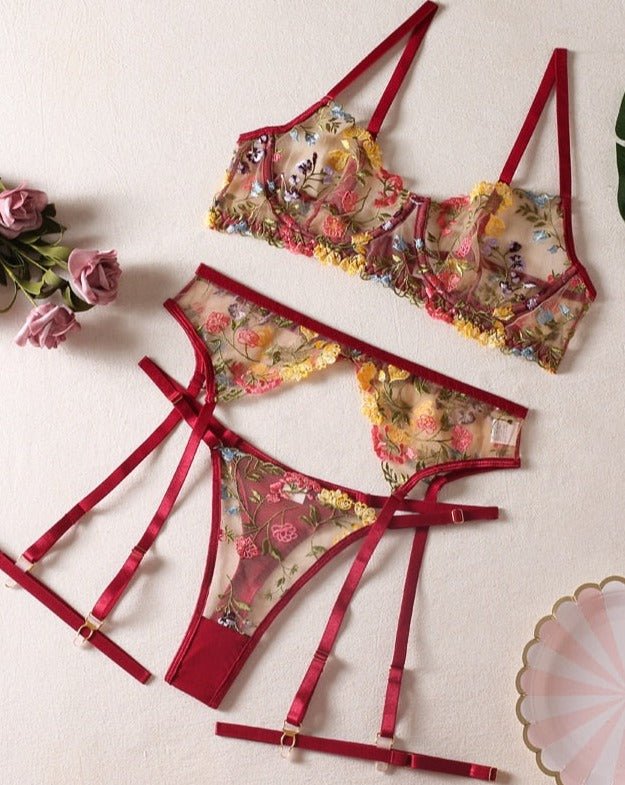 Levoire | Ensemble De Lingerie Français 3 Pièces Pour Une Élégance Sensuelle