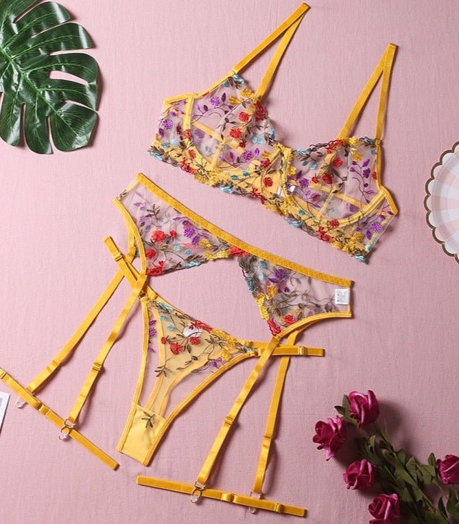 Levoire | Ensemble De Lingerie Français 3 Pièces Pour Une Élégance Sensuelle