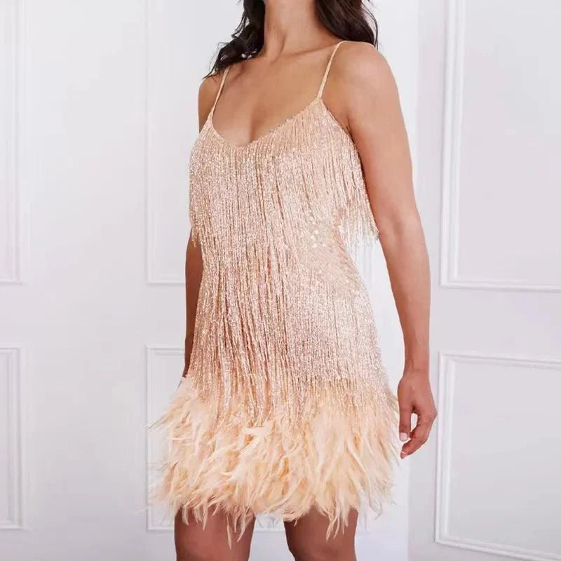 Levoire | Robe De Soirée Mini Élégante Champagne