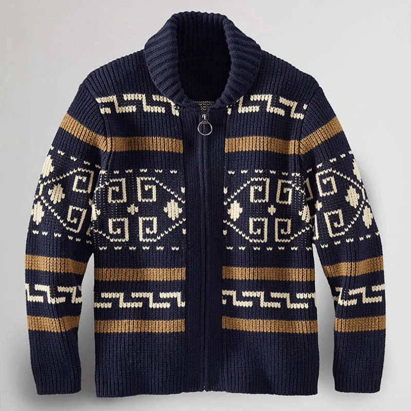 Levoire | Sweat Jacquard Zippé Homme Bleu marine