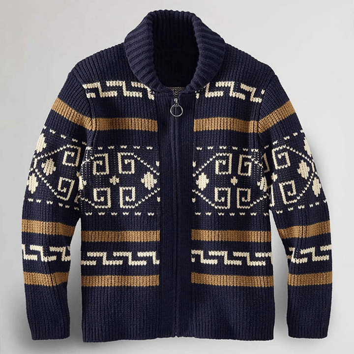 Levoire | Sweat Jacquard Zippé Homme Bleu marine