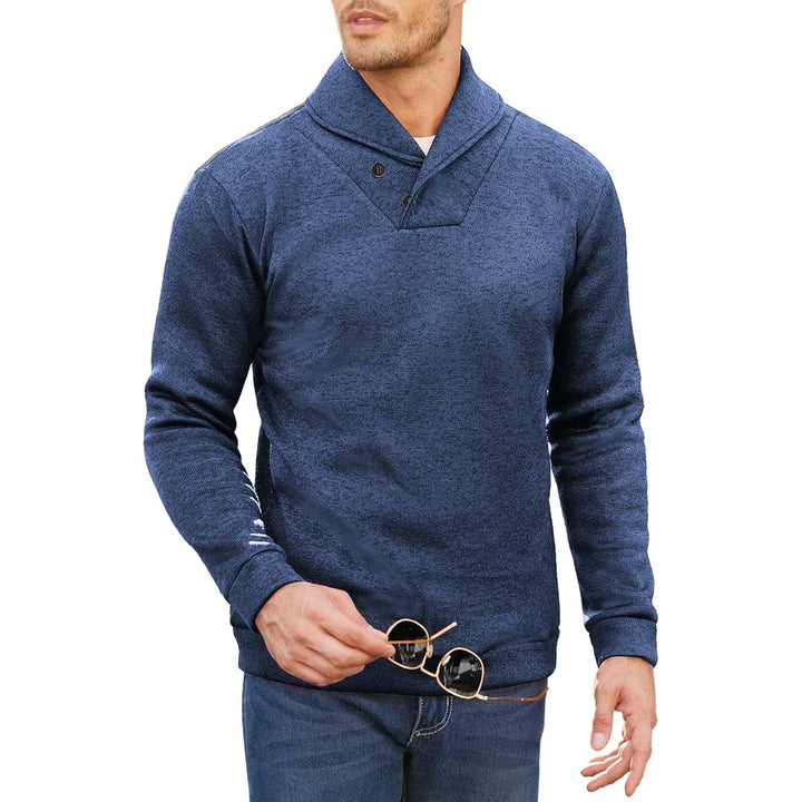 Levoire | Pull En Tricot Mi-Hauteur Avec Boutons Pour Hommes Marine