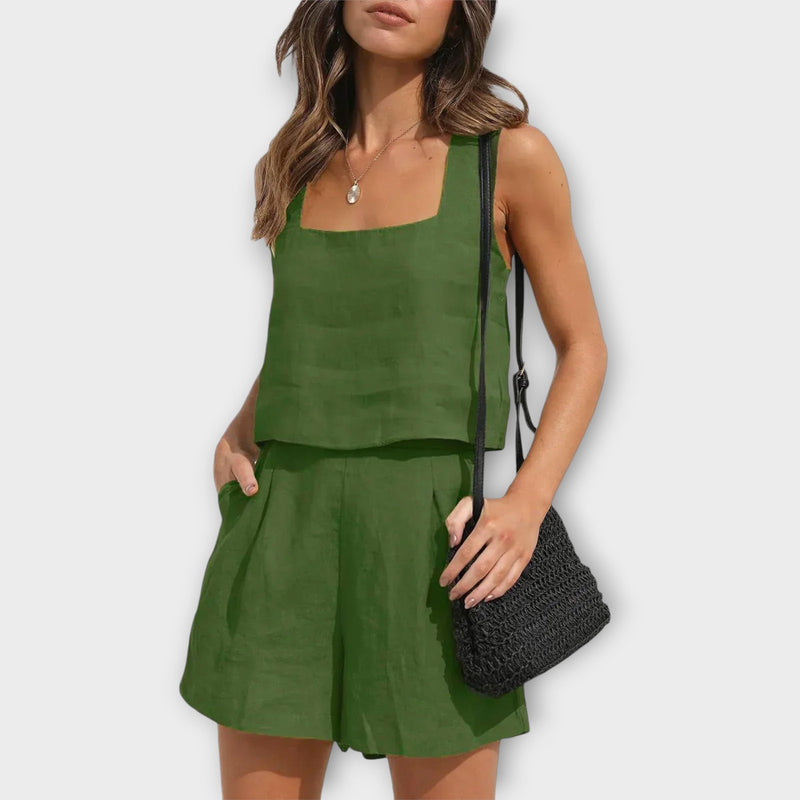 Levoire | Ensemble D'Été Relaxant Vert foncé