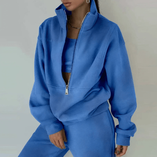 Levoire | Ensemble d'entraînement pour femmes avec col montant Bleu