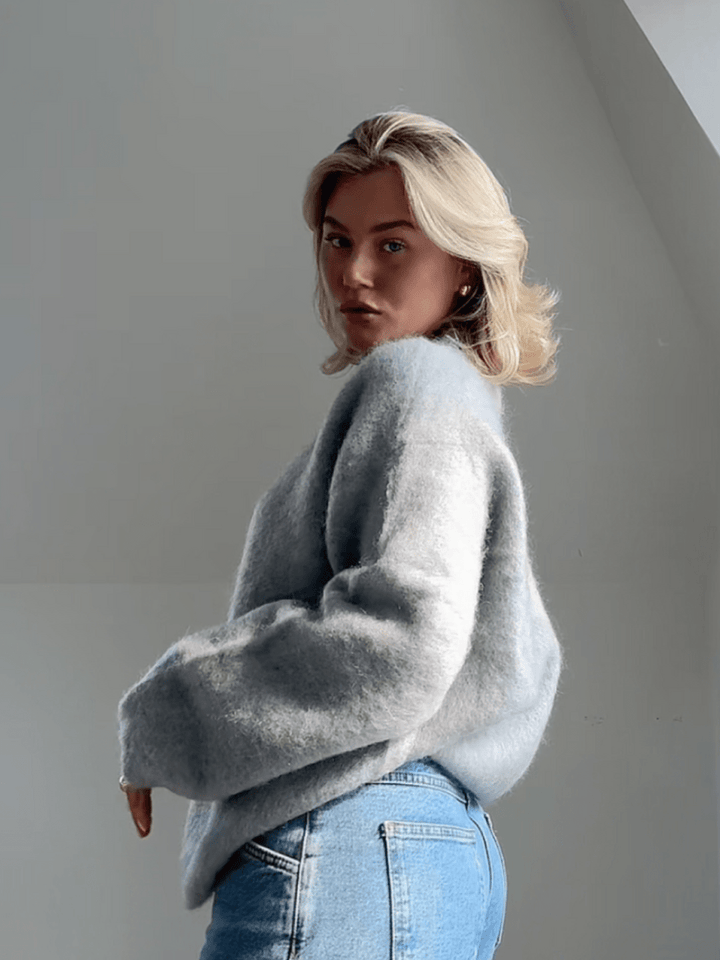 Levoire | Pull doux avec col rond Sweatshirt pour dames Jumper Gilet