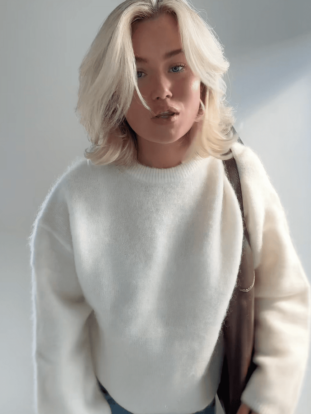 Levoire | Pull doux avec col rond Sweatshirt pour dames Jumper Gilet