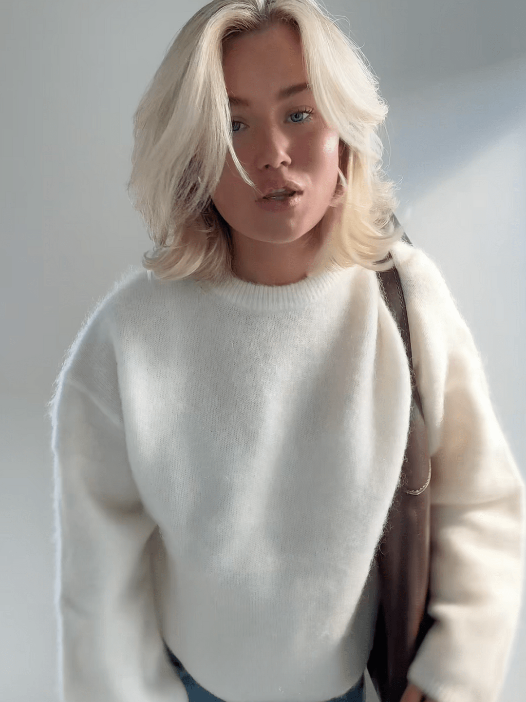Levoire | Pull doux avec col rond Sweatshirt pour dames Jumper Gilet