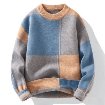 Levoire | Pull Tricot Chaud Homme Bleu