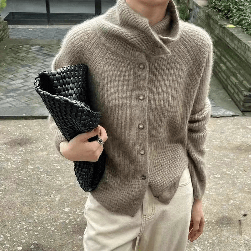 Levoire | Pull à col roulé classique pour femmes, cardigan