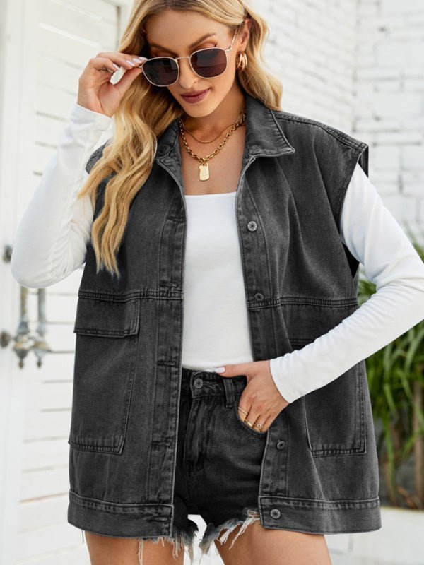 Levoire | Nouvelle veste en denim mode d'été tendance denim sans manches veste