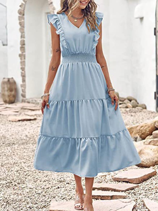 Levoire | Nouveau style sans bretelles à décolleté en V robe à taille cintrée avec trois jambes