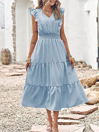 Levoire | Nouveau style sans bretelles à décolleté en V robe à taille cintrée avec trois jambes