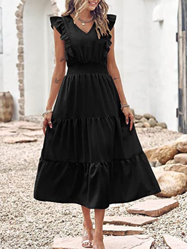 Levoire | Nouveau style sans bretelles à décolleté en V robe à taille cintrée avec trois jambes
