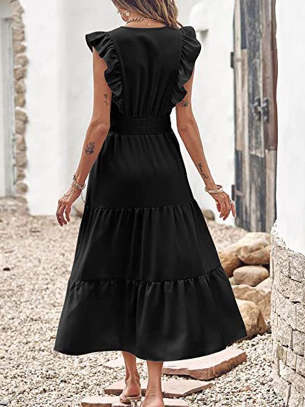 Levoire | Nouveau style sans bretelles à décolleté en V robe à taille cintrée avec trois jambes