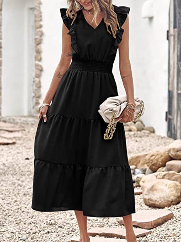 Levoire | Nouveau style sans bretelles à décolleté en V robe à taille cintrée avec trois jambes