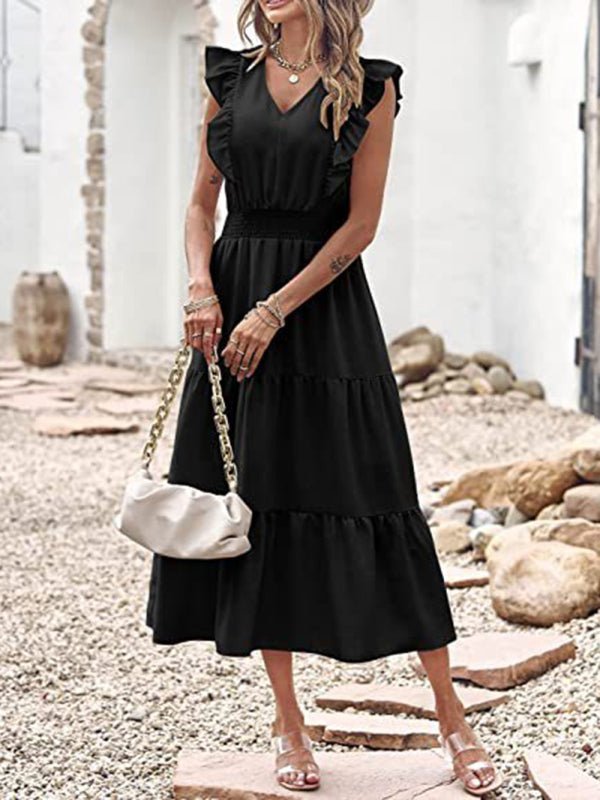 Levoire | Nouveau style sans bretelles à décolleté en V robe à taille cintrée avec trois jambes