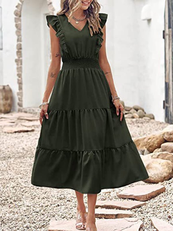 Levoire | Nouveau style sans bretelles à décolleté en V robe à taille cintrée avec trois jambes