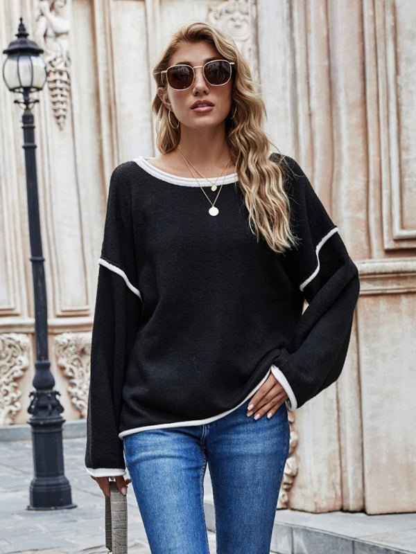 Levoire | Nouveau pull rond décontracté grande taille mode femme pull femme Noir