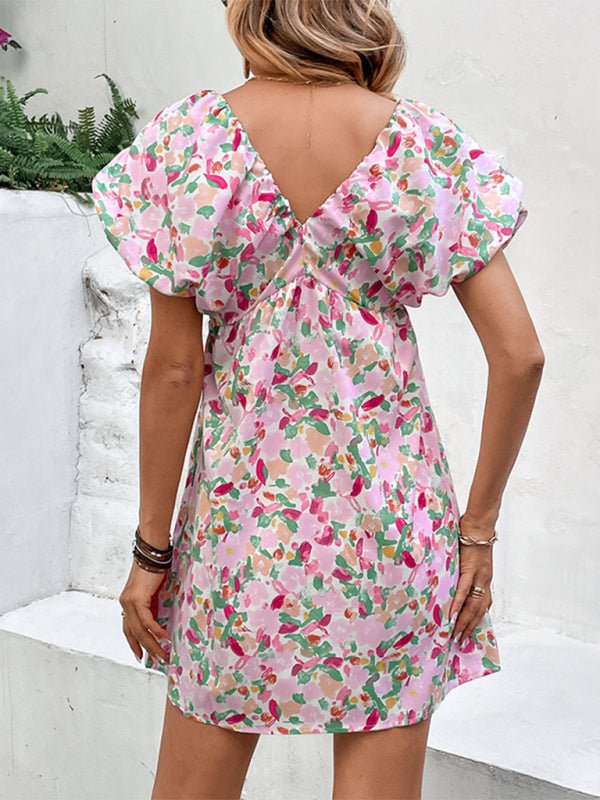 Levoire | Nouvelle robe femme Deep V sexy douce et épicée robe de fée imprimée