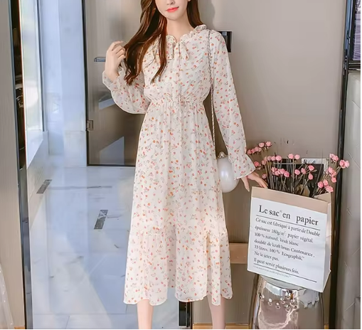 Levoire | Tissu Muslin À Motif Floral Robe Rosa