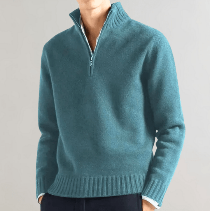 Levoire | Pull homme Élégant Pull à demi-zip Décontracté & Confortable Mehrblau
