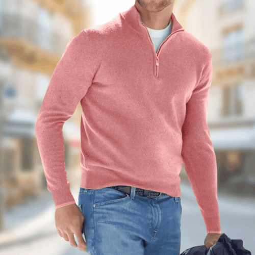 Levoire | Pull homme avec zip Confortable Chaud Élégant Décontracté Automne Rot
