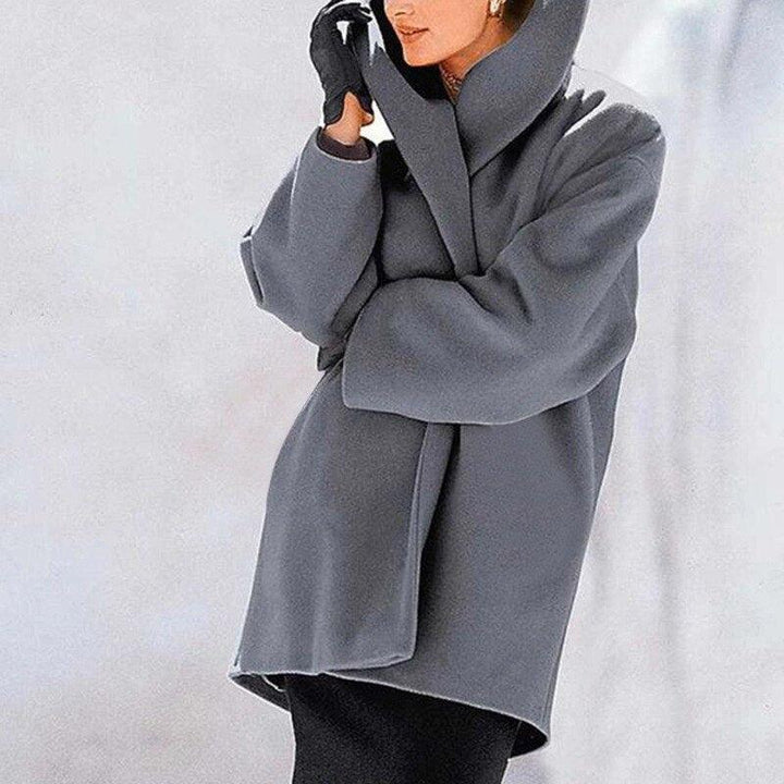 Levoire | Veste Chic Pull En Laine Avec Large Col Pour Femmes Gris