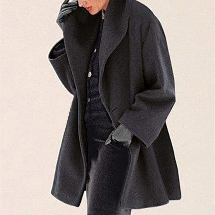 Levoire | Veste Chic Pull En Laine Avec Large Col Pour Femmes Noir