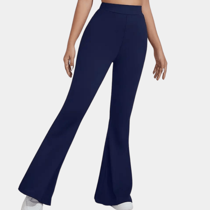 Levoire | Pantalon femme évasé simple tendance et confortable Bleu marine