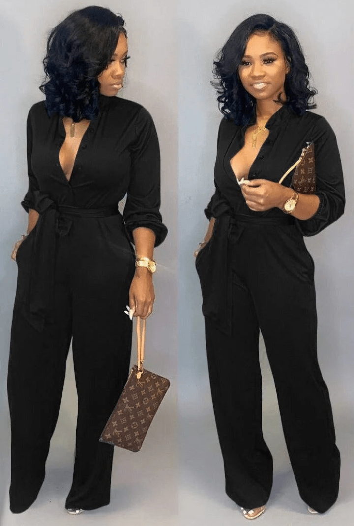 Levoire | Combinaison élégante à manches longues pour femmes Noir