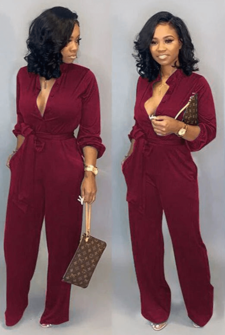 Levoire | Combinaison élégante à manches longues pour femmes Rot