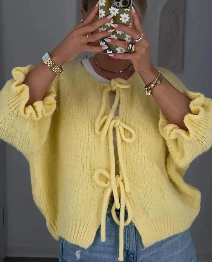 Levoire | Gilet Avec Boutons Et Fil Doux Jaune