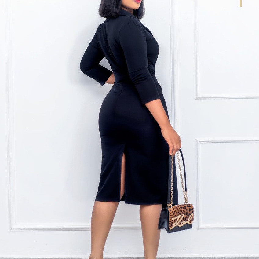 Levoire | Robe longue ajustée à col en V