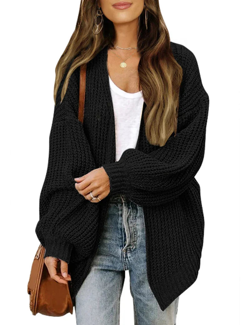 Levoire | Coupe Décontractée Cardigan En Tricot Pour Femmes Noir