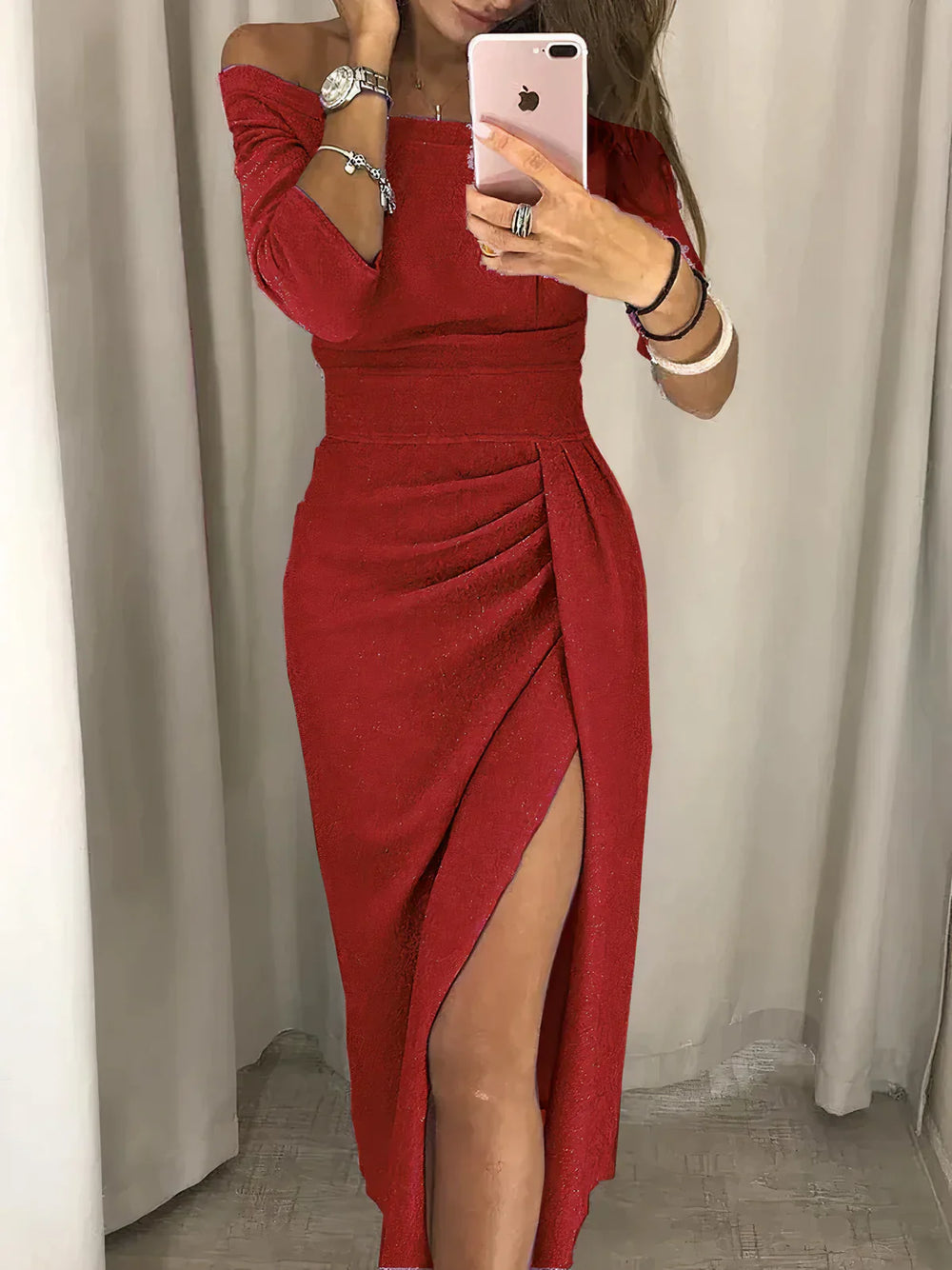 Levoire | Robe Fendue Élégante Pour Femmes Rot