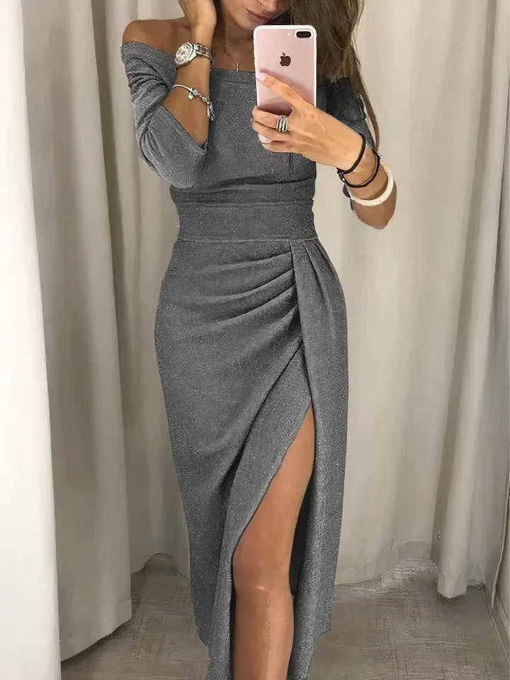 Levoire | Robe Fendue Élégante Pour Femmes Gris