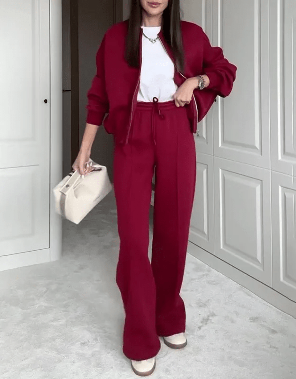 Levoire | Costume de sport confortable pour femmes Ensemble de vêtements deux pièces confortable Rot