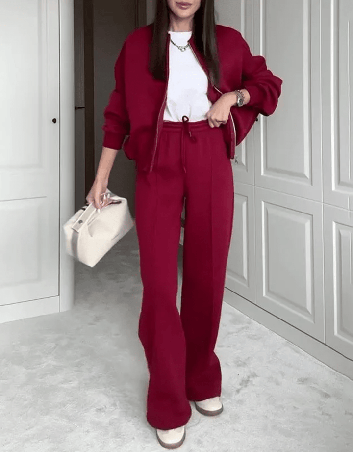 Levoire | Costume de sport confortable pour femmes Ensemble de vêtements deux pièces confortable Rot