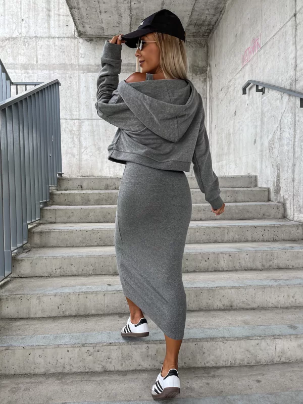 Levoire | Robe Sans Manches Sweat À Capuche À Manches Longues Pull Ensemble Deux Pièces
